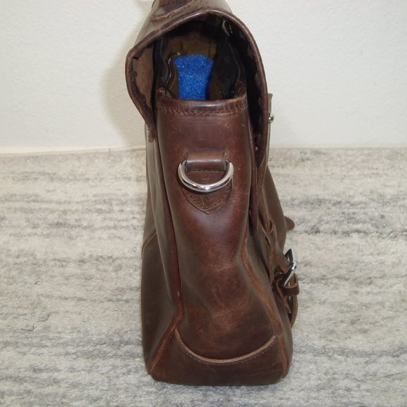 Tusting-Like Thick Heavy Leather Shoulder Messenger Bag Briefcase - Picture 9 of 14